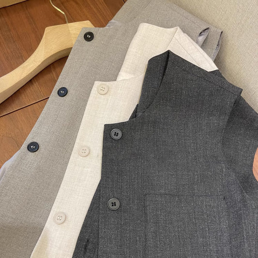 Loose Round Neck Sleeveless Suit Vest For Women
